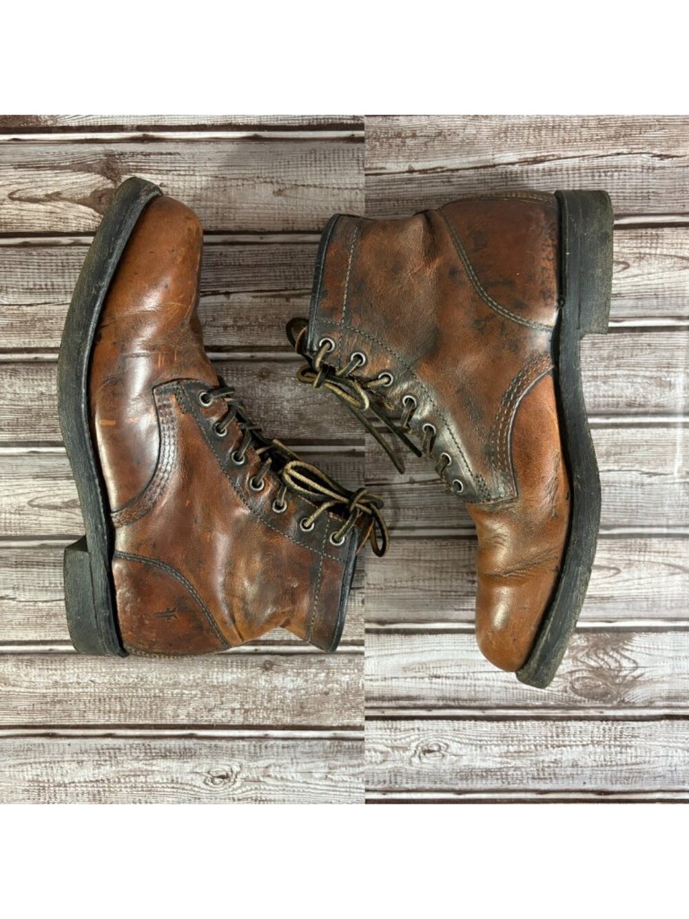 Frye Prison leather Boot Size 9 M color brandy Made In USA - Picture 4 of 11